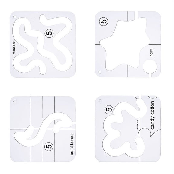 4Pcs Freemotion Quilting Ruler Clear Acrylic Quilting Templates Quilters Rulers Sewing Machine Patchwork Quilting Ruler