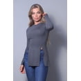 thumbnail image 3 of Sleek & Chic Fall Long Sleeve Slitted Top, 3 of 5