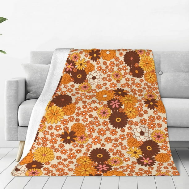 Balery Hippie Ditsy Floral Manta de Felpa Suave y Acogedora – Cobija de Franela Aterciopelada para Cama, Lavable y Cálida para Sofá, Mascotas, Transpirable-40"x30"