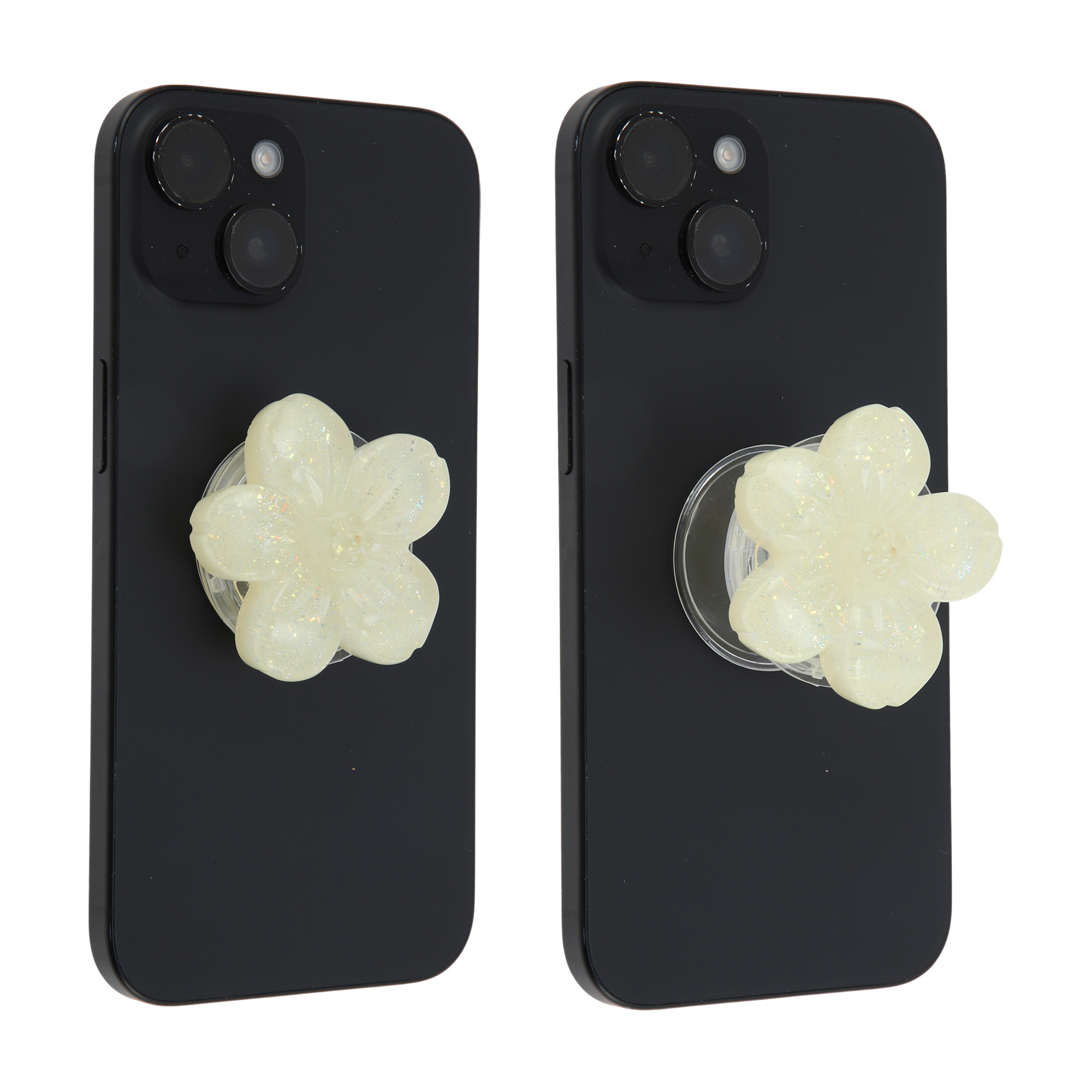 Unique Bargains Flower Morandi Glitter Phone Grip 1 Pc Yellow