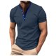 thumbnail image 1 of Camiseta de manga corta con cuello en V y canalé liso para hombre - Verano informal, mezcla de poliéster, vacaciones/oficina - Tallas S-XXXL, 1 of 8