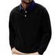 thumbnail image 2 of Ceisia Men Solid Color Casual Gift Button Half Zip Lapel Long Sleeve Casual Knit Top, 2 of 9