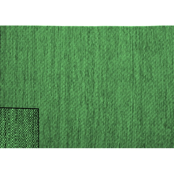 Ahgly Company Indoor Rectangle Abstract Emerald Green Contemporary Area Rugs, 2' x 4'