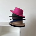 thumbnail image 2 of Sombrero plano de fieltro Retro para niños y niñas, sombrero de copa plano, informal, sólido, 9 colores, 52-54cm, Otoño e Invierno, 2 of 4
