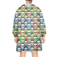 thumbnail image 2 of Wearable Oversized Blanket,Colorful Skull Pattern Wearable Blanket Hoodie for Adults,Cozy Hooded Blankets with Super Pockets,Super Warm Fuzzy Pullover for Women & Men, 2 of 6