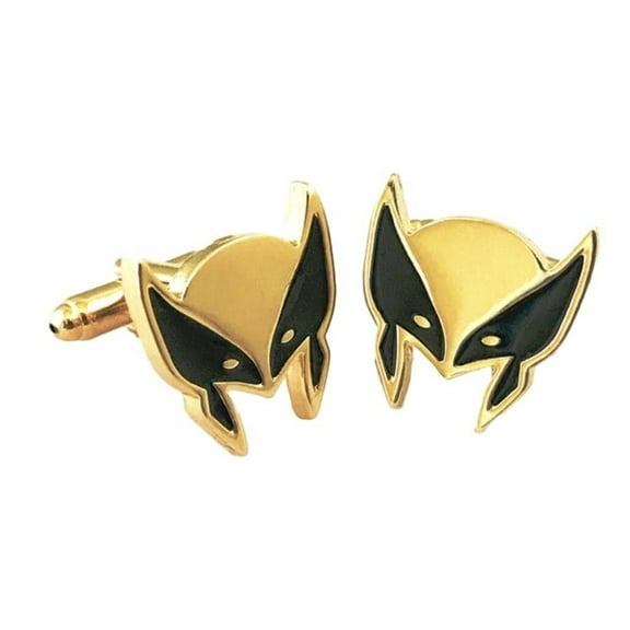 Wolverine Mask GoldTone Metal Cufflinks