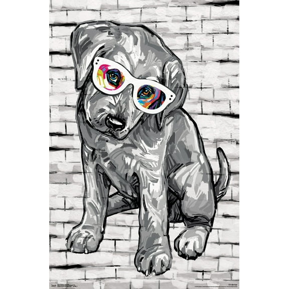 PD Moreno - Dog Glasses Wall Poster, 22.375" x 34"