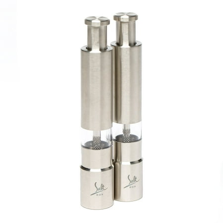 - Salt Rox Thumb Press Stainless Steel Salt and Pepper Spice Mill Dispenser Set