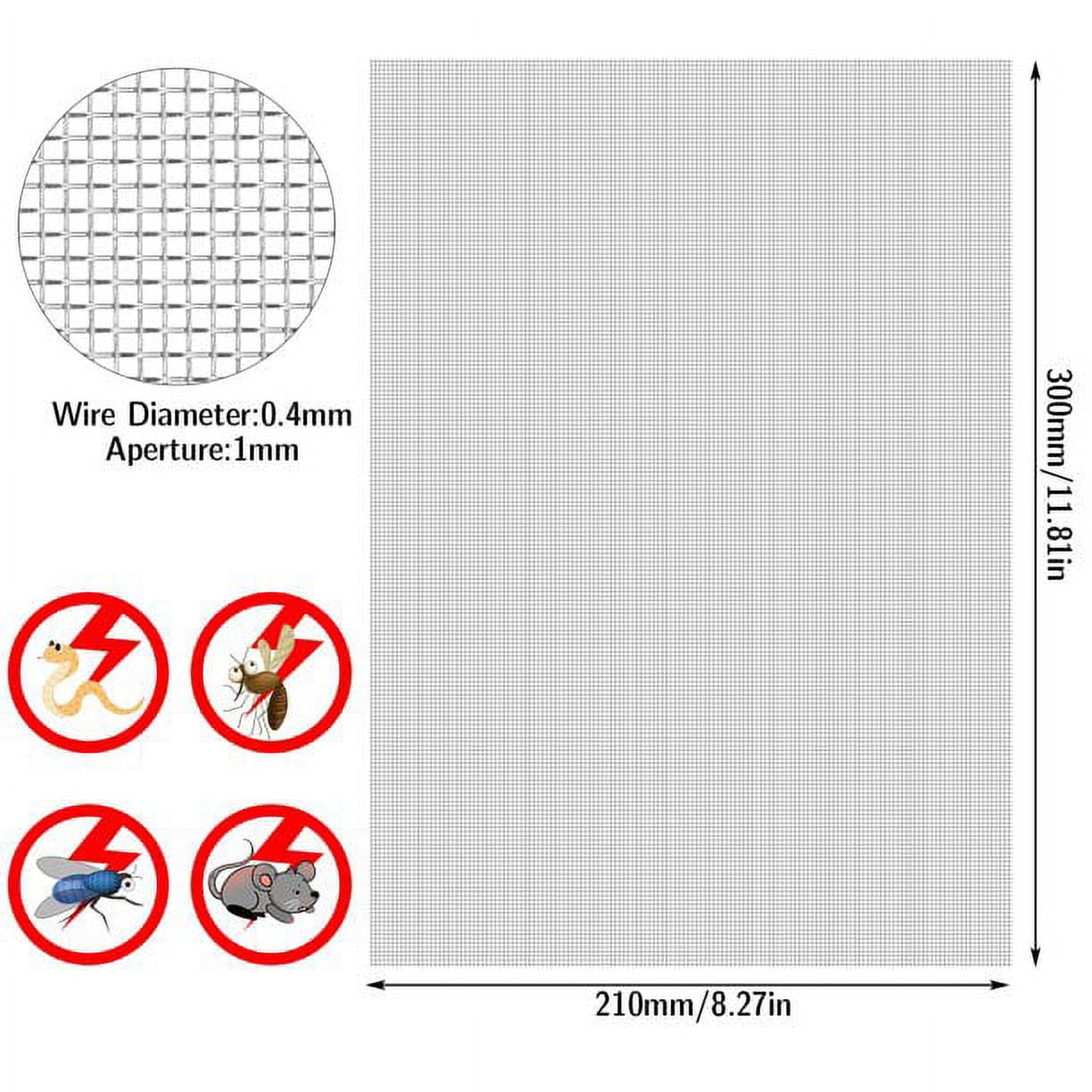 5Packs Stainless Steel Woven Wire Mesh Rodent Proof Screen Mesh for Cage Net Mesh, Cabinets Wire Mesh, Window Screen Door Mesh, 11.8 x 8.27 Inch