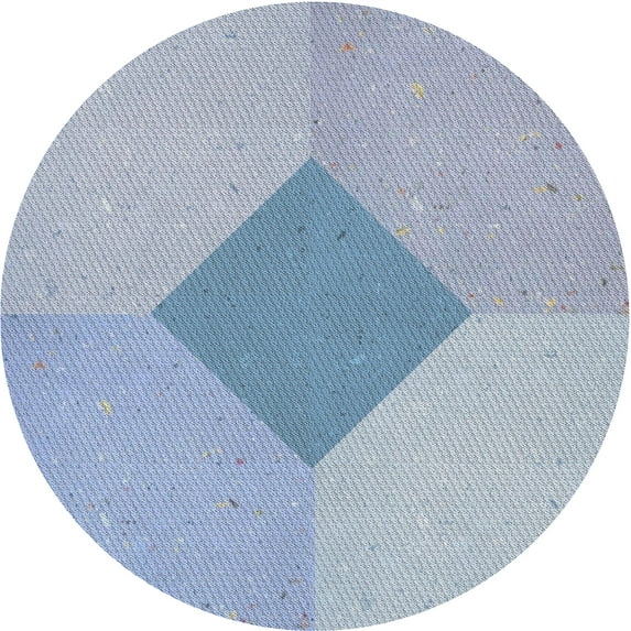 Ahgly Company Indoor Round Patterned Steel Blue Novelty Area Rugs, 5' Round