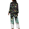 thumbnail image 2 of Renewold Durable Button Pajama for Women Warm Xmas Trees Colorful Lights Athletic Christmas Clothing Sleepwear Comfortable Pj Pants Bottoms Matching Set of 2,Size XL, 2 of 6