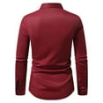 thumbnail image 6 of UVEASISHA Men's Dress Shirts Long Sleeve Regular Fit Button Down Shirt Business Casual Work Shirts Formal Wedding Shirts Wine M, 6 of 8