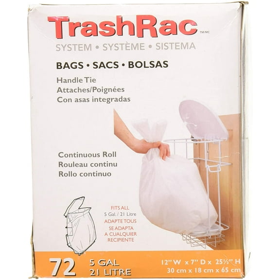 2 Set of 72 Count - Trashrac Refill Bags 87072 for 5 Gallon Frame