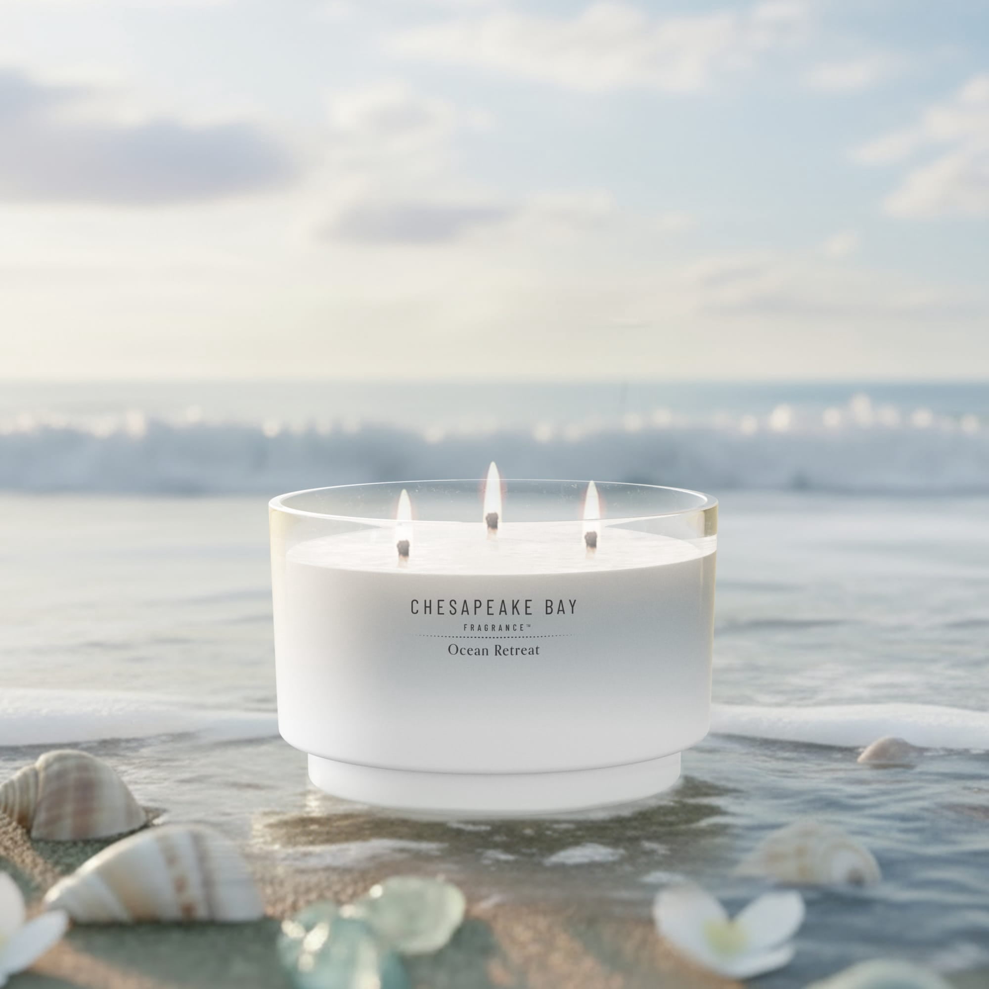Chesapeake Bay Candle 14.5oz | Ocean Retreat Scent |Exclusive Mood Evoking Fragrance |Sea Glass-Inspired Jar | Premium Soy Blend Wax with Essential Oils | Coastal Fragrance for Home Décor or Gifting