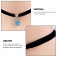 thumbnail image 4 of serony Collier Chaîne Pendentif Fille Cristal Mode Fête Collier Clavicule Bijou Réglable Cadeau de Mariage Élégant Sœur Ras du Cou Bleu, 4 of 9