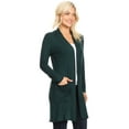 thumbnail image 2 of Moa Collection Women's Long Sleeve Casual Duster Classic Solid Long Body Cardigan, 2 of 5