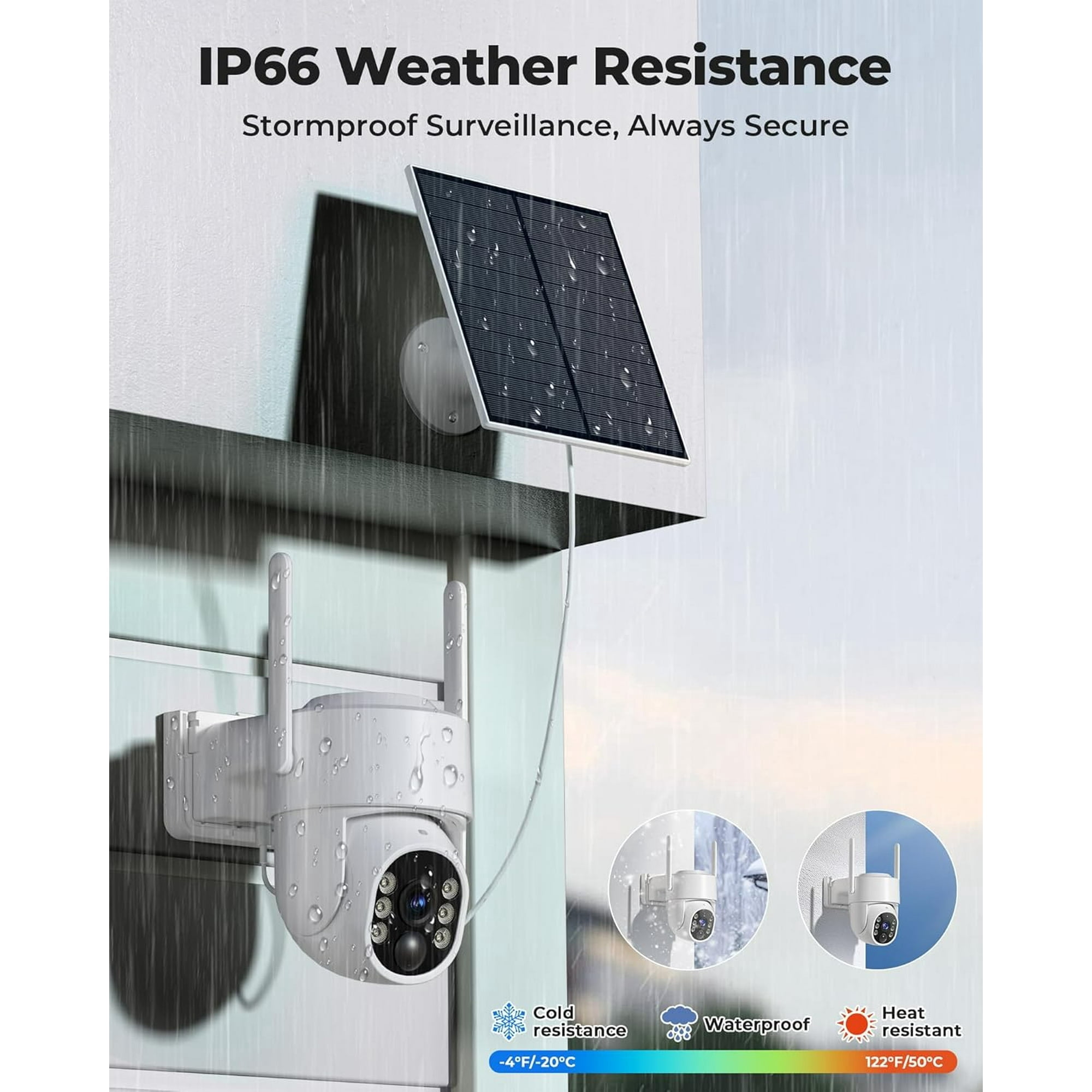 Security Cameras Wireless Outdoor, 5G&2.4G WiFi Cameras for Home Security, No Subscription needed, 4 Cam-Kit,4MP Solar Powered Security Cameras System, 360°PTZ,128GB Local Storage, Color Night Vision