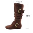 thumbnail image 3 of GJPBGK Women’s Boots Knee High Slouchy Boots Suede Faux Fur Lined Side Zipper Buckle Winter Fashion Boots, 3 of 9