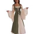 thumbnail image 2 of Disfraz Medieval Renacentista para Mujer, Cosplay Sobre Vestido Verde Oliva XL, 2 of 7