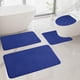 thumbnail image 5 of Nuevo juego de alfombras para el baño, base antideslizante de látex, superficie lisa y plana, azul, 5 of 9