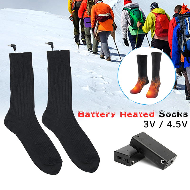 Battery Powered Heated Socks Electric Winter Heat Mens Unisex Thermal Foot Warm 
