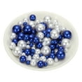 thumbnail image 3 of Uxcell 150Pcs Perlas Falsas para Manualidades, Perlas Redondas Sin Agujero de 8/14/20mm, Blancas/Azules, 3 of 5