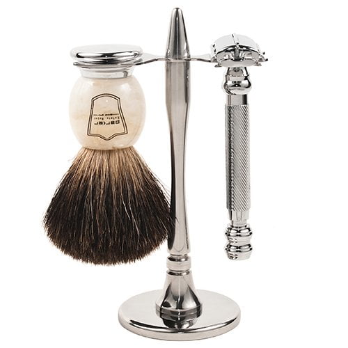 Parker 99R Safety Razor Shave Set - Includes Premium Black Badger Brush ...