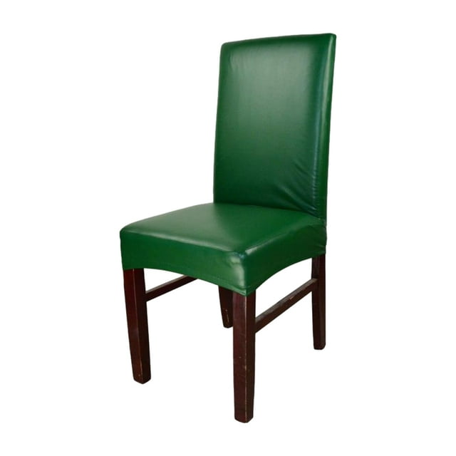 Fundas para sillas Matsuzay impermeables y a prueba de aceite Funda elástica para silla de comedor PU Verde