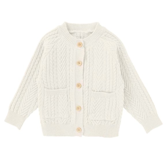 SUXIAN Boys Sweater Soft Cardigan for and Toddlers Fall Seasons Comfortable Baby Outerwear Classic White 80