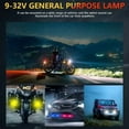 thumbnail image 6 of 1 pcs LED waterproof 3-side blinking motorcycle spotlight 6 light-emitting modes, 6 of 8