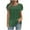 Green, variant on Jalioing Short Sleeve Shirts for Women Pleated Cross V Neck Trendy Tops Flowy Loose Summer Tunic Blouses