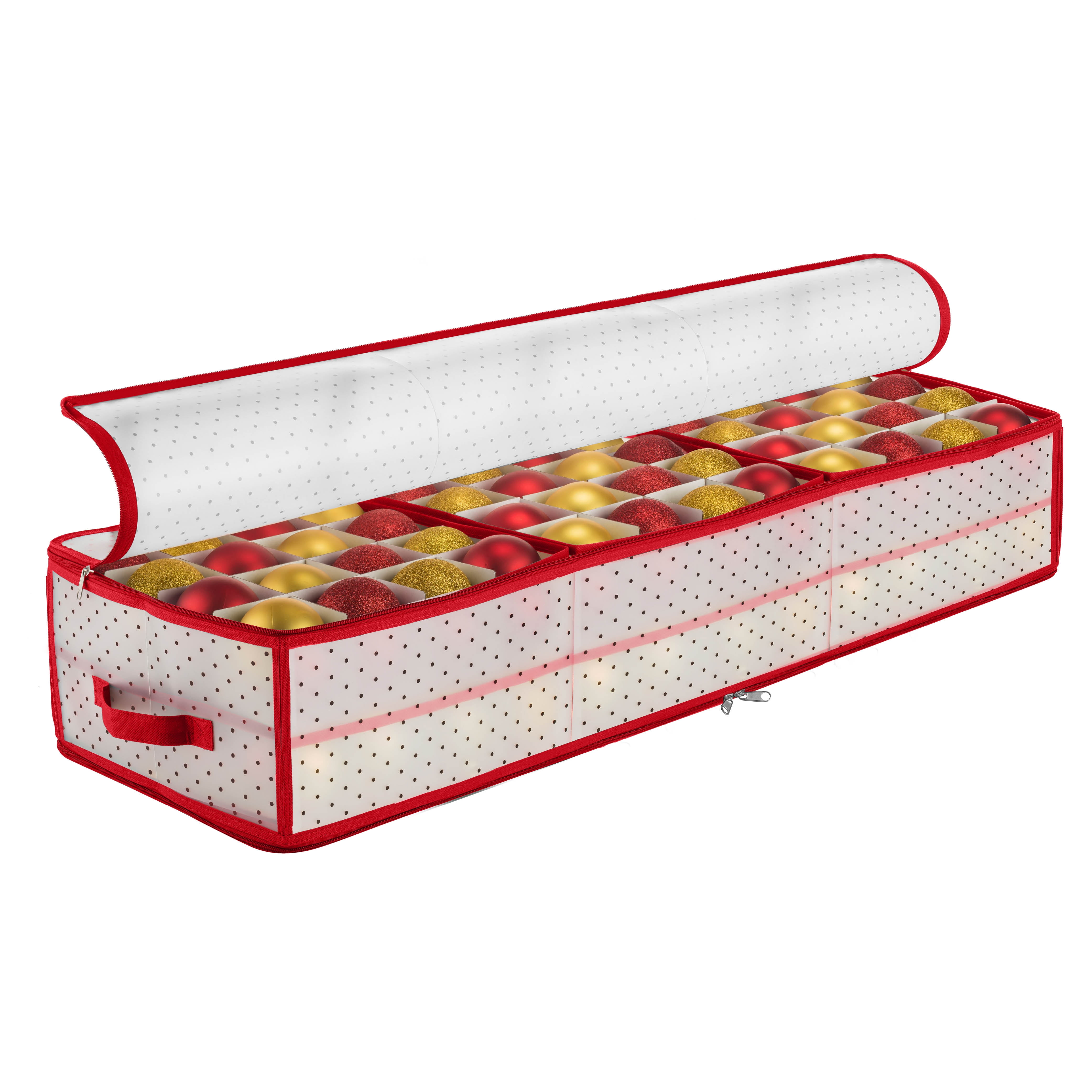 Plastic UnderBed Christmas Ornament Storage Box Large with 2 Sided