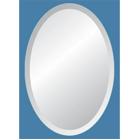 edges beveled frameless polished oval mirror