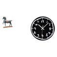 thumbnail image 1 of Escultura de caballo de pie, reloj de pared acrílico, adorno moderno minimalista, decoración artística para escritorio, sala de estar, estantería, coc, 1 of 8