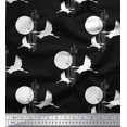thumbnail image 1 of Soimoi Rayon Fabric Bamboo Tree,Moon & Stork Bird Print Fabric by The Yard 42 Inch Wide, 1 of 3