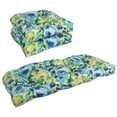 thumbnail image 4 of Blazing Needles Rounded Back Tufted Indoor/Outdoor Settee Cushion Set (Set of 3) - 19 x 19 Gregoire Chamomile, 4 of 5