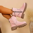 thumbnail image 5 of Gyexs Womens Snow Boots Waterproof, Winter Shoes Women Size 9, Insulated, Pull-On, Chukka, Snip Toe, Men's Fashion, Pink, Size 5.5, 5 of 8