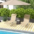 thumbnail image 2 of Outsunny Chaise Longue d'Extérieur, Chaise Pliante Inclinable, 2 Pcs, Brun, 2 of 10