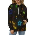 thumbnail image 4 of Colorful Neon Star Pattern 3d Sweatshirts Hoodie Fashion Casual Personality Men's Women Street Hoodie Pullovers Long Sleeve Comfortable Top, 4 of 6