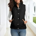 thumbnail image 4 of Xdegoge Women's Quilted Vests Button Down Trendy Zip Up Sleeveless Padded Jacket Casual Solid Color Stand Collar Vest Jackets with Pocket Winter Outdoor Fashion Coat 2025, 4 of 9