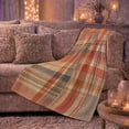 thumbnail image 6 of Patchwork Plaid Autumn Scene Pumpkin Bat, Festive autumn celebration Scene, Warm Flannel Blanket for Living Room and Family Room, Art Lovers autumn celebration Gift, Festive Home Decor, 6 of 9