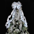 thumbnail image 3 of 3 piezas de lazos para la parte superior del árbol de Navidad, lazos para coronas de Navidad para decoraciones navideñas hechas a mano para fiestas navideñas, 3 of 5