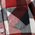 thumbnail image 6 of Younger Tree Newborn Baby Boy Girls Plaid Outfit Flannel Romper Tops Infant Long Sleeve Button Down Plaid Casual Bodysuit Clothes for 6-12 Months, 6 of 8