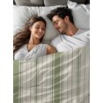 thumbnail image 6 of Queen Flat Sheet Only Rustic Sage Green Stripe on Linen Soft Microfiber Cooling Bedding Sheets Minimalist Line Texture Flat Bed Sheet for Hotel,Home Decor, 6 of 7