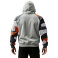thumbnail image 5 of Men Hooded Pullover Sweatshirt Long Sleeve Raglan Camouflage Print Casual Drawstring Hoodie Kangaroo Pocket Top Light Gray L, 5 of 5