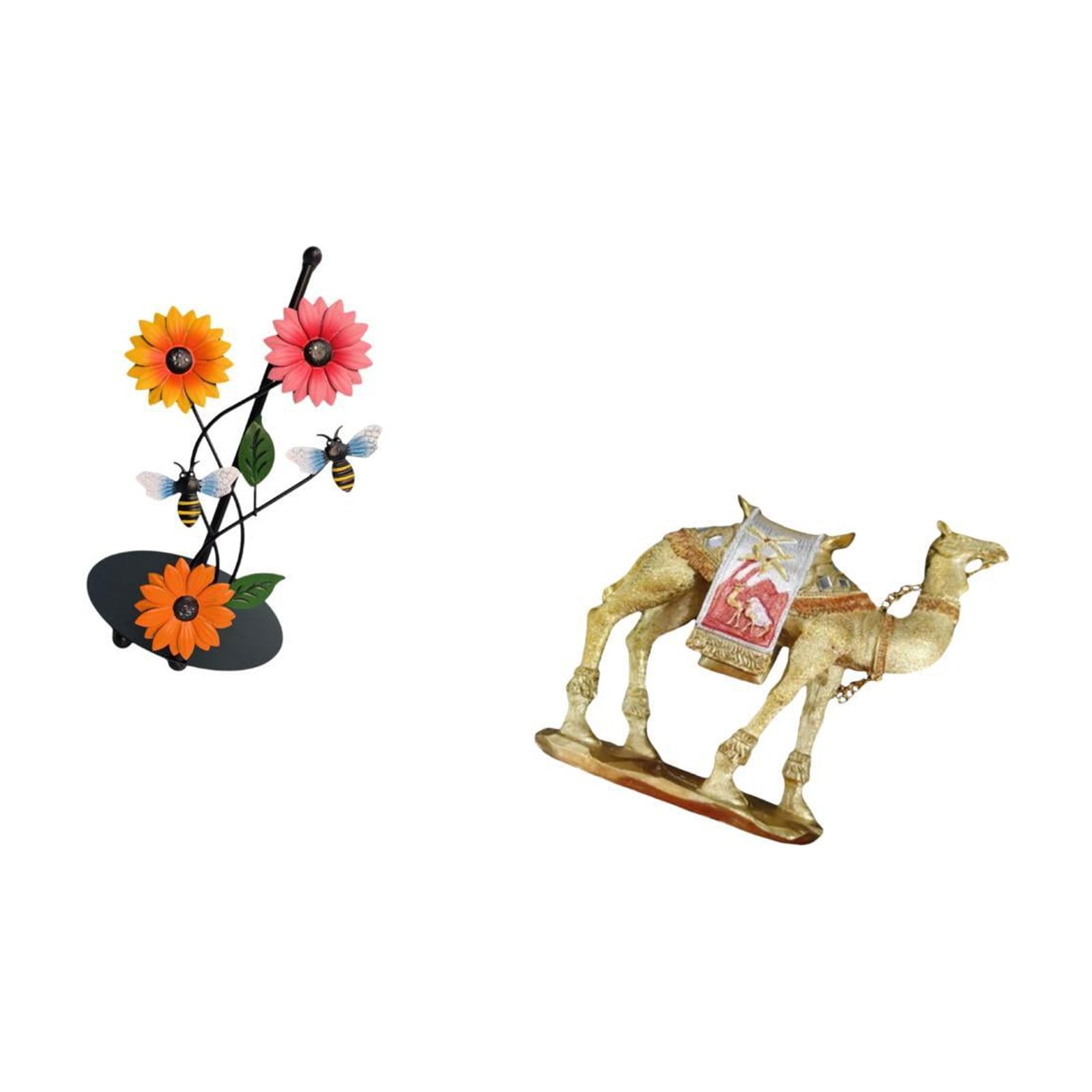 Fiocias Toilet Paper Holder Set Paper Towel Holder Countertop Desktop Figurine Camel Figurine Modern Decor Resin Animal Statue Collectible Ornament Iron Resin