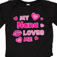 thumbnail image 4 of Inktastic Valentine's Day My Nana Loves Me Hearts and Lips Boys or Girls Long Sleeve Baby Bodysuit, 4 of 5