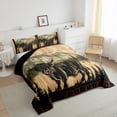 thumbnail image 3 of Homewish Boys Girls Highland Cow 3 Pieces Queen Comforter Set,Vintage Lodge Cabin Ultra Soft Bedding Sets,Farmhouse Animal Bedding Comforter Set Breathable,Microfiber Bedroom Decor,Reversible, 3 of 8