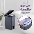 thumbnail image 4 of Superio Slim Step On Pedal Plastic Trash Can, Waste Bin - 10 Qt, Onyx Grey, 4 of 9