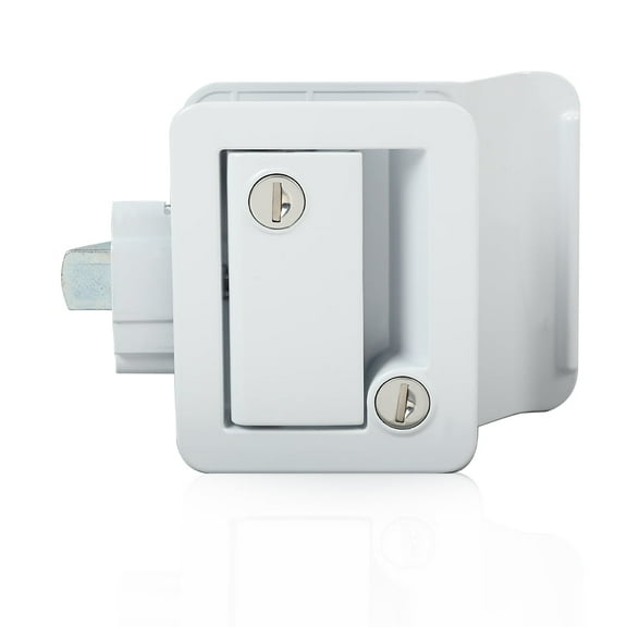 PIT66 RV Entry Door Lock Handle Fit for Travel Trailers Zinc Alloy Door Lock Handle White
